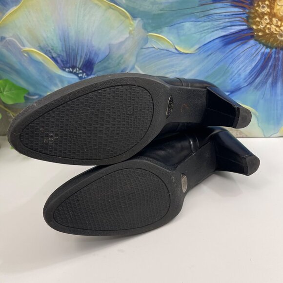 Stuart Weitzman Back Zipper Leather Ankle Boots Black  Size 10 - Picture 14 of 15